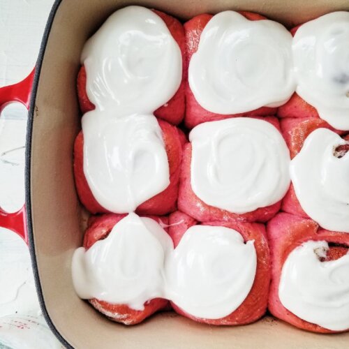 pink cinnamon rolls