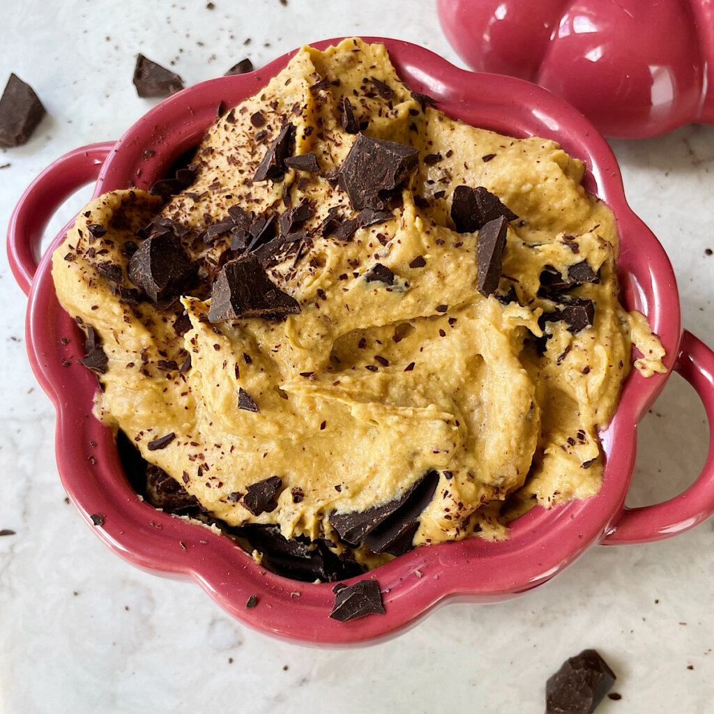 healthy pumpkin chickpea cookie dough