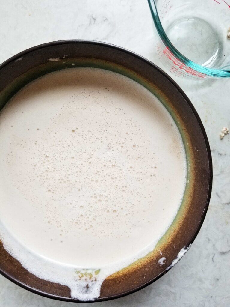 pumpkin spice almond milk creamer in a large bowl