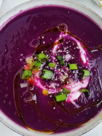 Purple sweet potato soup with bone broth recipe