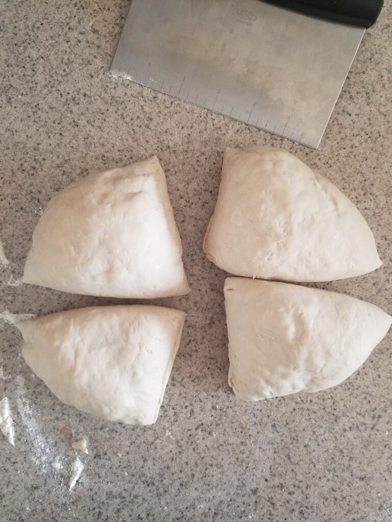 bagel dough before coloring it