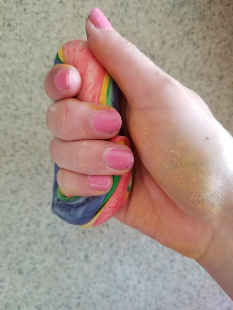 shaping the sourdough rainbow bagels