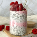 Raspberry cheesecake chia seed pudding recipe cover photo