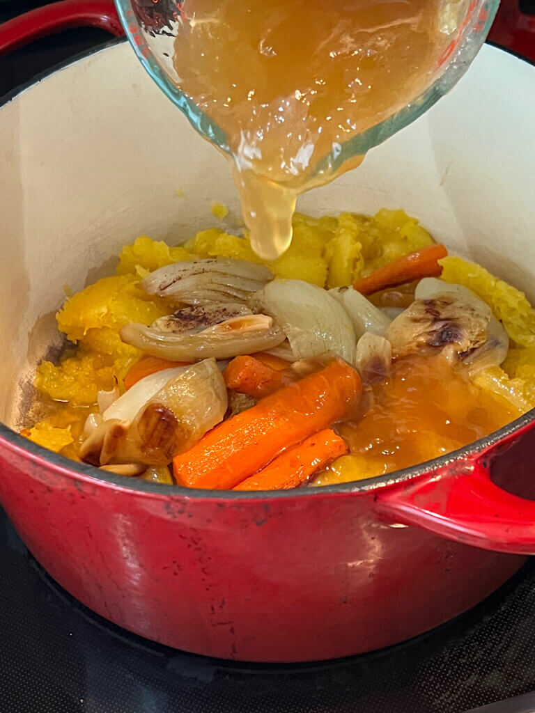 Roasted acorn squash soup recipe with bone broth