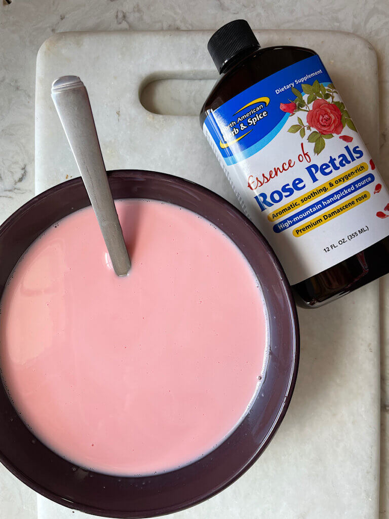 pink rose milk syrup
