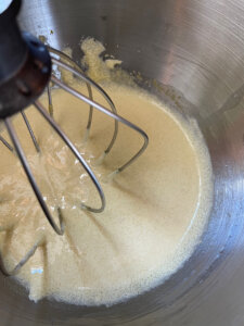 beat egg yolks till pale yellow