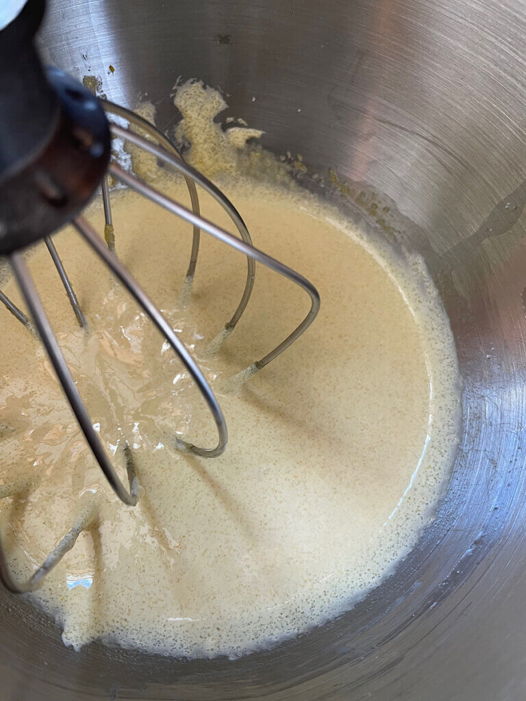beat egg yolks till pale yellow