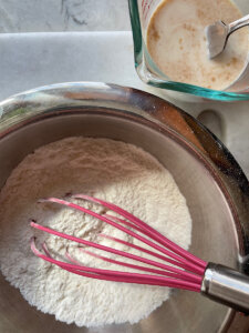sifted flour and vanilla milk