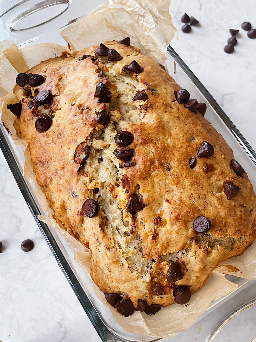 chocolate chip sourdough banana bread