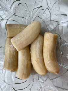 thawed bananas for sourdough banana bread