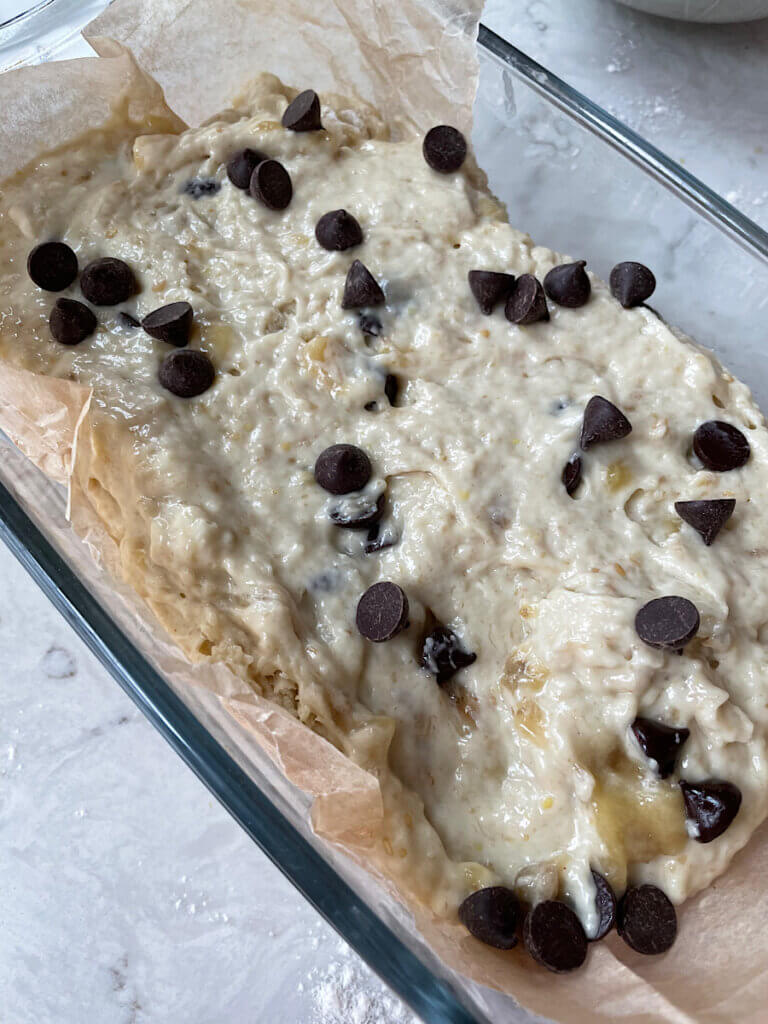 before baking the banana bread
