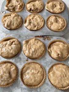 Sourdough discard banana walnut muffins recipe