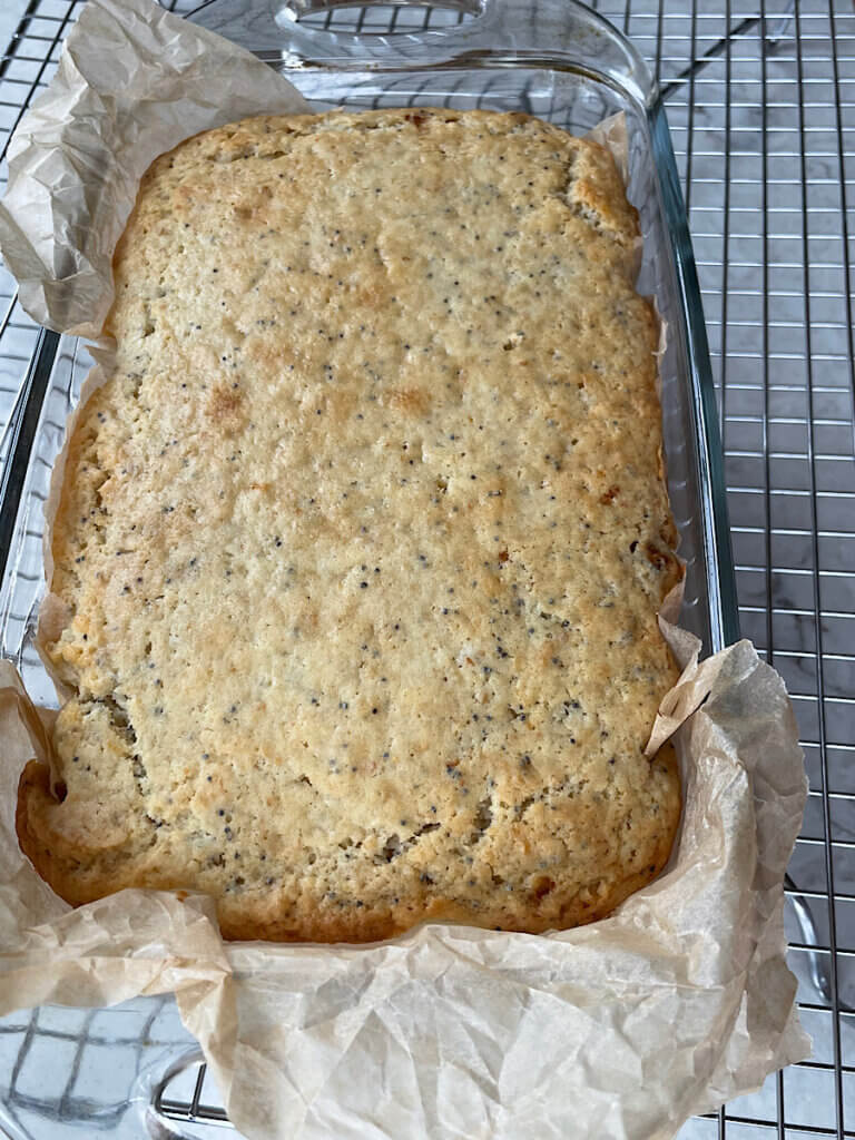 Sourdough Discard Lemon Poppy Seed Bread Recipe after baking