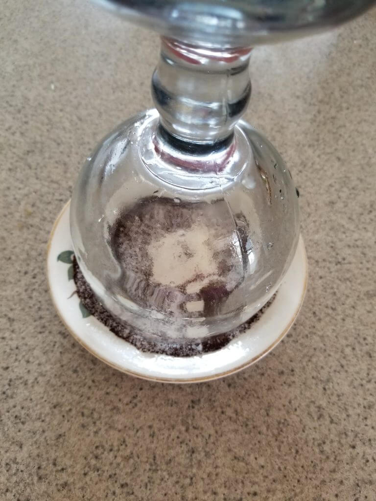 margarita glass in the salt mixture