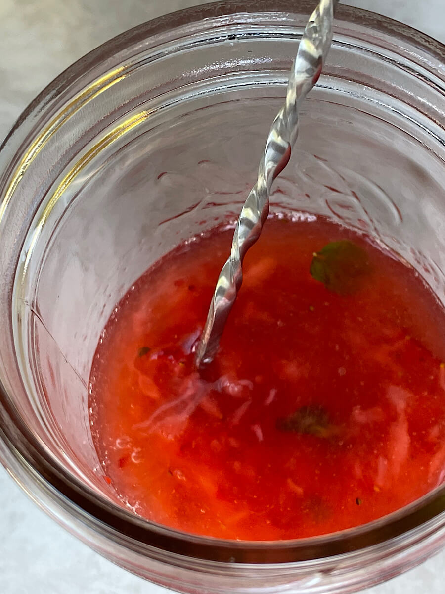 easy strawberry smash mocktail