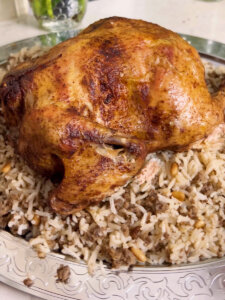 Serving Arabic Stuffed Chicken