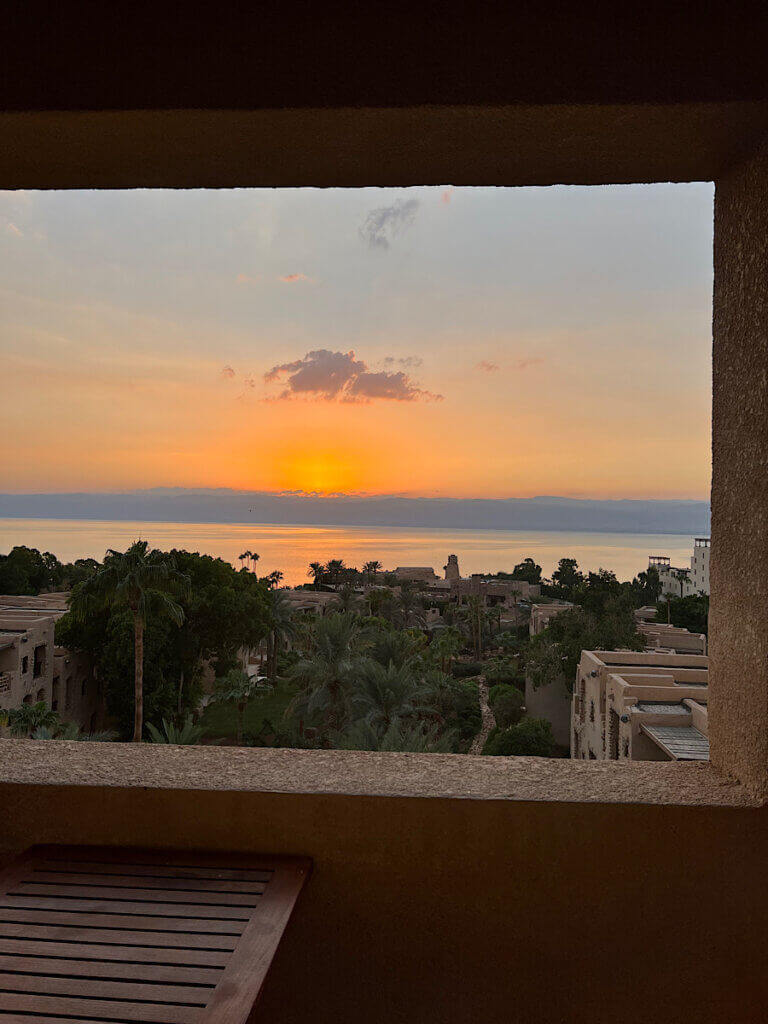 sunset over the dead sea