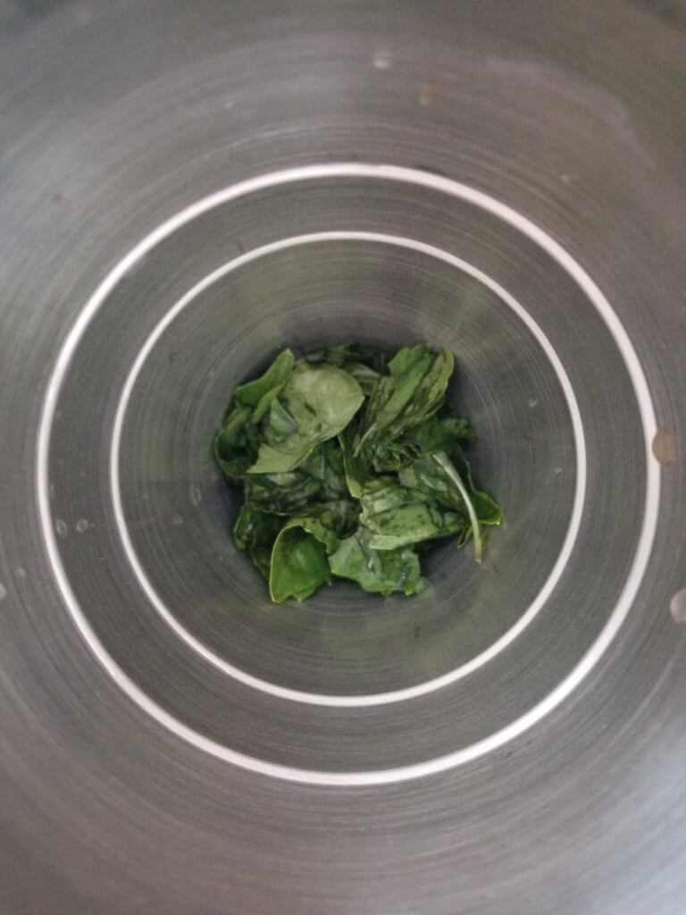 basil in the drink mixer