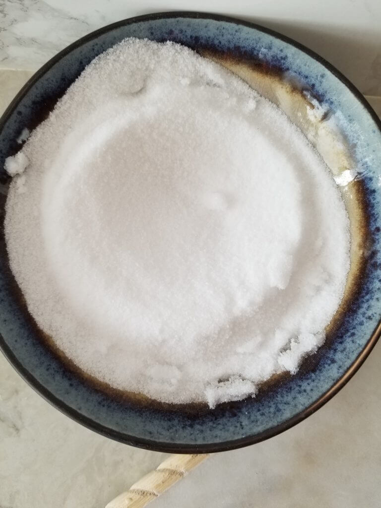salt in a bowl to dip the glasses in