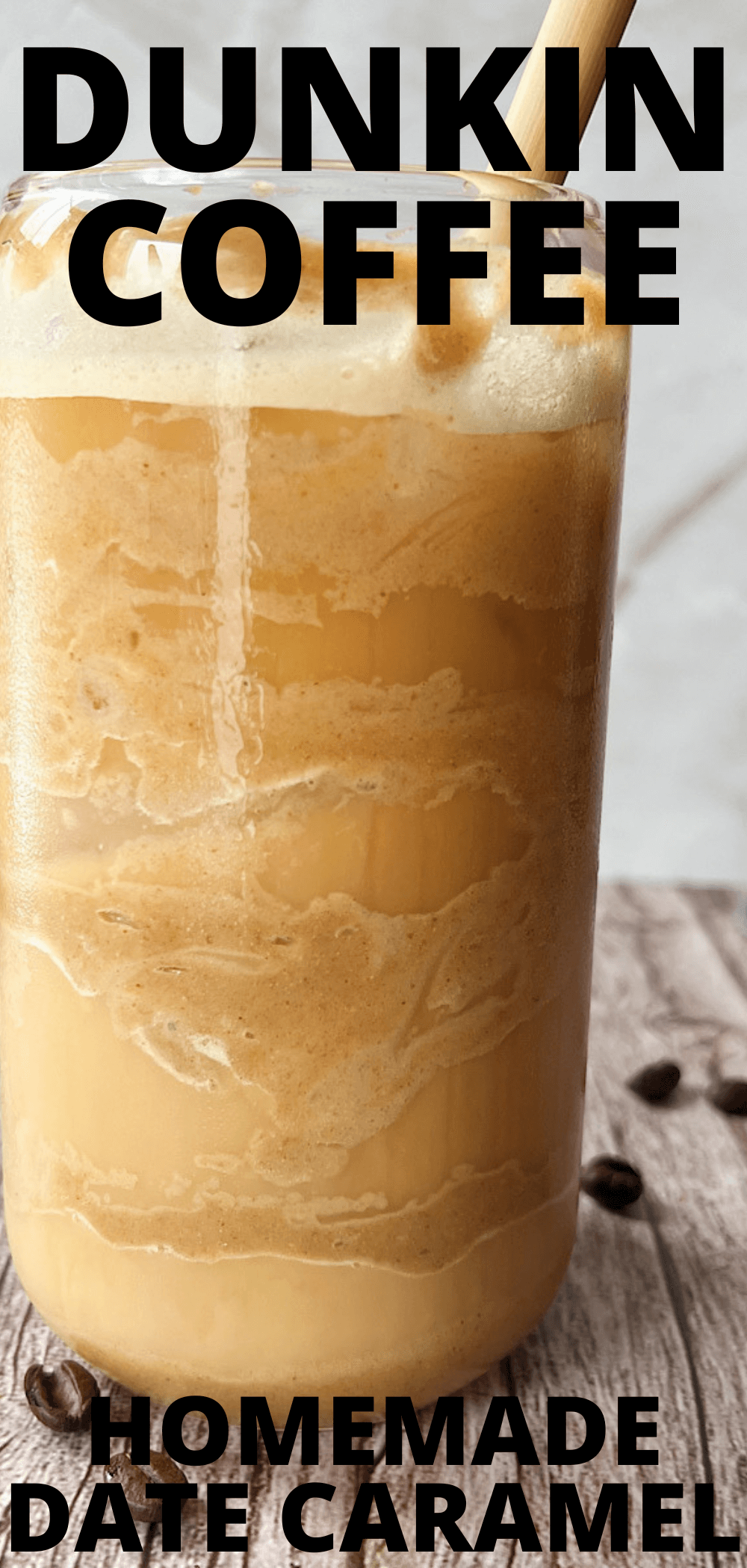 Dunkin iced caramel coffee pinterest pin
