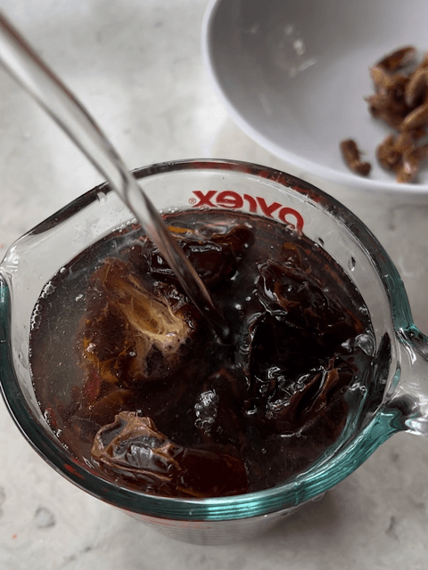 soaking dates for homemade coffee caramel sauce