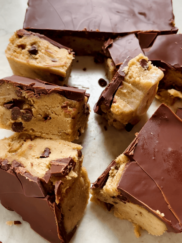 healthy dessert recipe healthy cookie dough bars no-bake